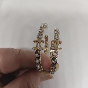 Gold and Silver Crystal Embellished Earrings